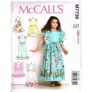 McCall's M7739 Girls 2 to 5 Lined Dresses Uncut Sewing Pattern